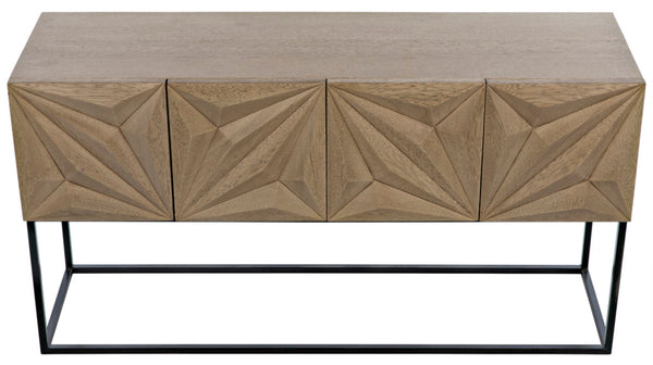 Noir Zurich Console - Striking Modern Design in Rich Ebony for Grand Spaces and Stylish Entryways Bleached Walnut GCON262BW
