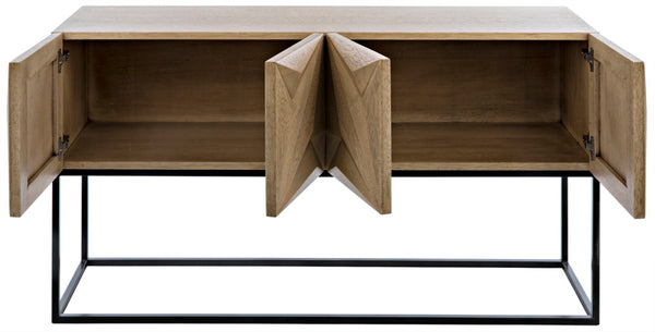 Noir Zurich Console - Striking Modern Design in Rich Ebony for Grand Spaces and Stylish Entryways Bleached Walnut GCON262BW