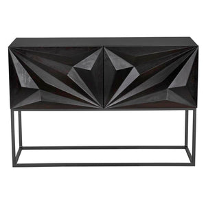 Noir Small Zurich Console Table - Modern Minimalist Design in Ebony Walnut with Sturdy Iron Accents GCON262EB-S