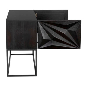 Noir Small Zurich Console Table - Modern Minimalist Design in Ebony Walnut with Sturdy Iron Accents GCON262EB-S