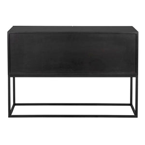 Noir Small Zurich Console Table - Modern Minimalist Design in Ebony Walnut with Sturdy Iron Accents GCON262EB-S