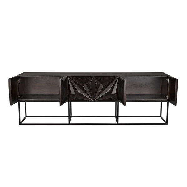 Noir Zurich Console - Striking Modern Design in Rich Ebony for Grand Spaces and Stylish Entryways Ebony Walnut | XL GCON262EB-XL