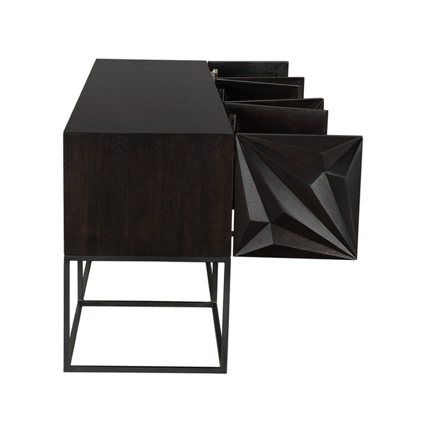 Noir Zurich Console - Striking Modern Design in Rich Ebony for Grand Spaces and Stylish Entryways Ebony Walnut | XL GCON262EB-XL