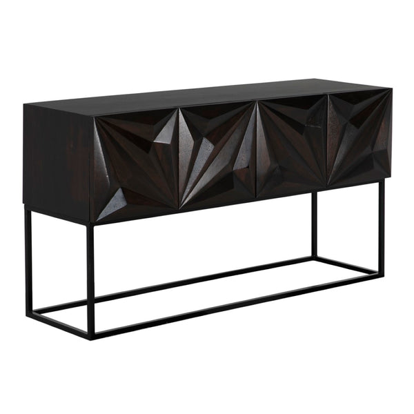 Noir Zurich Console - Striking Modern Design in Rich Ebony for Grand Spaces and Stylish Entryways Ebony Walnut GCON262EB