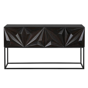 Noir Zurich Console - Striking Modern Design in Rich Ebony for Grand Spaces and Stylish Entryways Ebony Walnut GCON262EB