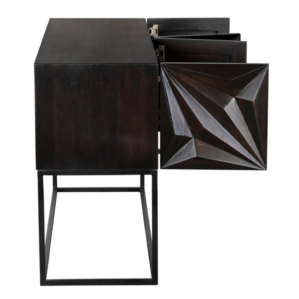 Noir Zurich Console - Striking Modern Design in Rich Ebony for Grand Spaces and Stylish Entryways Ebony Walnut GCON262EB