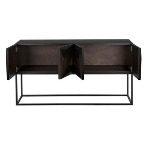 Noir Zurich Console - Striking Modern Design in Rich Ebony for Grand Spaces and Stylish Entryways Ebony Walnut GCON262EB