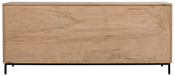 Noir Herringbone Sideboard - Elegant Walnut Storage Solution with Modern Iron Base for Stylish Living Spaces GCON270MTB