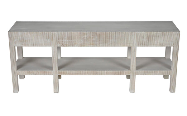 Noir Conrad Console Table - Elegant Solid Mahogany Design with Handcrafted Detailing for Modern Spaces White Wash GCON272WH