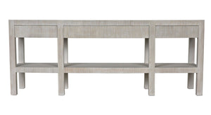 Noir Conrad Console Table - Elegant Solid Mahogany Design with Handcrafted Detailing for Modern Spaces White Wash GCON272WH