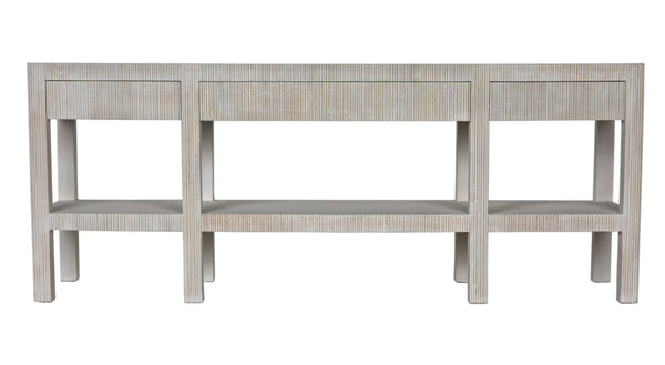 Noir Conrad Console Table - Elegant Solid Mahogany Design with Handcrafted Detailing for Modern Spaces White Wash GCON272WH