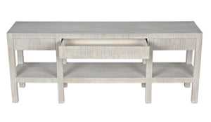 Noir Conrad Console Table - Elegant Solid Mahogany Design with Handcrafted Detailing for Modern Spaces White Wash GCON272WH