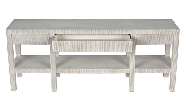 Noir Conrad Console Table - Elegant Solid Mahogany Design with Handcrafted Detailing for Modern Spaces White Wash GCON272WH