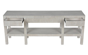Noir Conrad Console Table - Elegant Solid Mahogany Design with Handcrafted Detailing for Modern Spaces White Wash GCON272WH