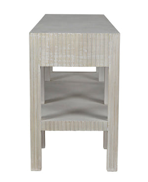 Noir Conrad Console Table - Elegant Solid Mahogany Design with Handcrafted Detailing for Modern Spaces White Wash GCON272WH