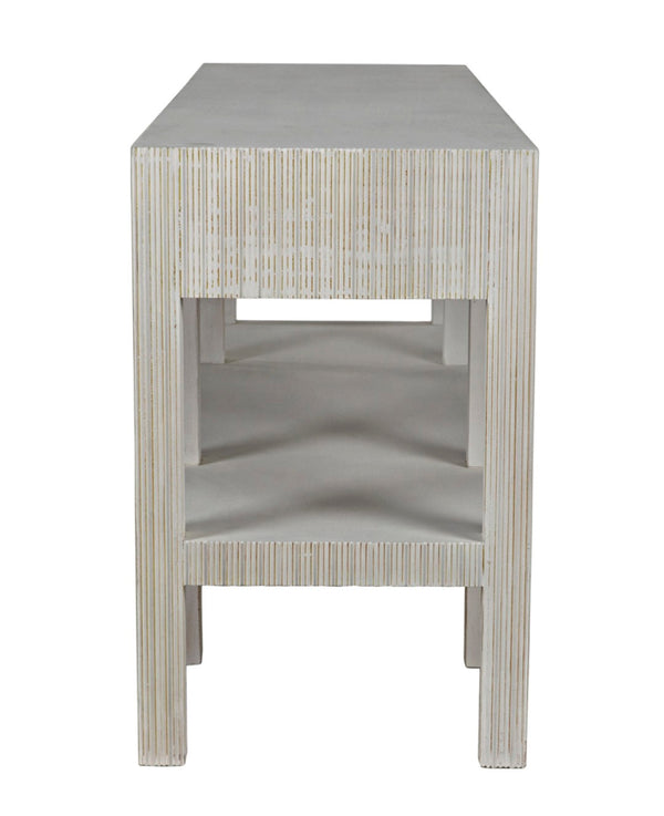 Noir Conrad Console Table - Elegant Solid Mahogany Design with Handcrafted Detailing for Modern Spaces White Wash GCON272WH