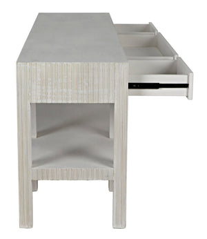 Noir Conrad Console Table - Elegant Solid Mahogany Design with Handcrafted Detailing for Modern Spaces White Wash GCON272WH