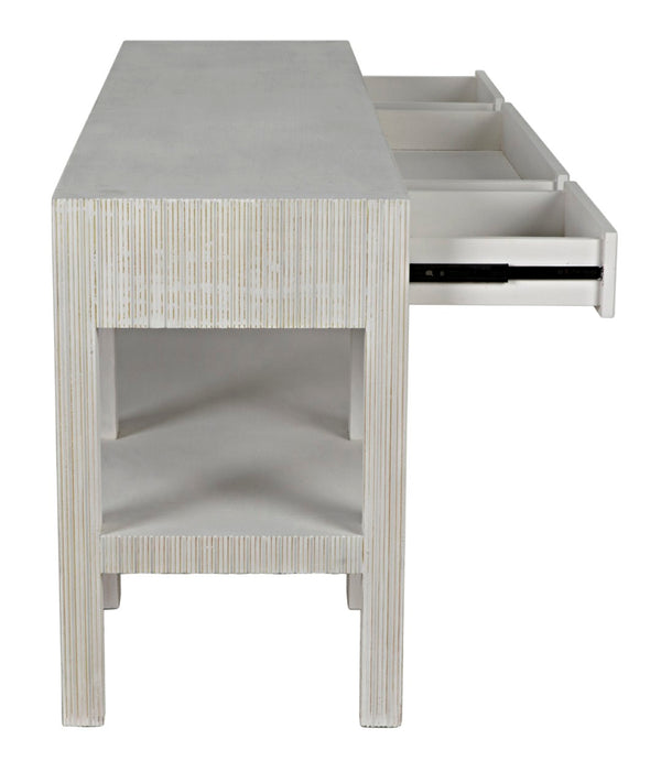 Noir Conrad Console Table - Elegant Solid Mahogany Design with Handcrafted Detailing for Modern Spaces White Wash GCON272WH