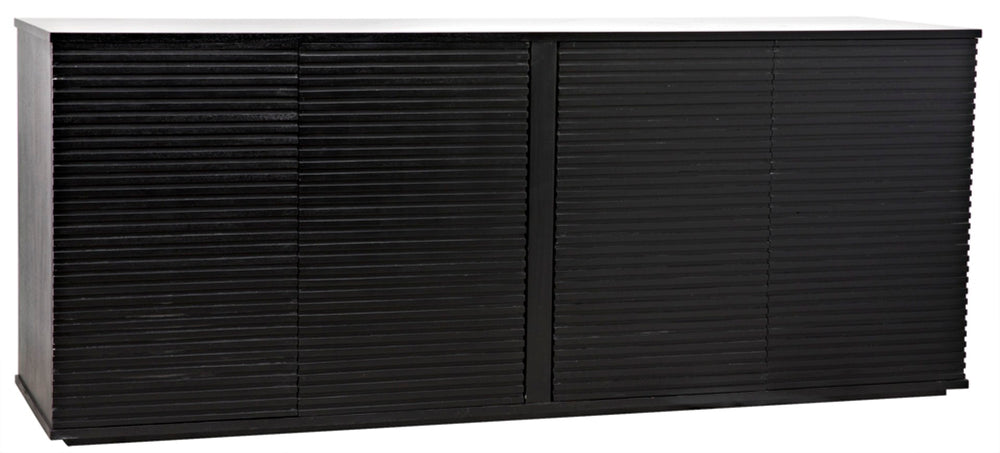 Noir Smith 4 Door Handcrafted Mahogany Sideboard - Timeless Black Finish, Elegant Storage Solution for Any Space GCON273HB-4