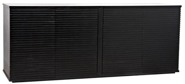 Noir Smith 4 Door Handcrafted Mahogany Sideboard - Timeless Black Finish, Elegant Storage Solution for Any Space GCON273HB-4