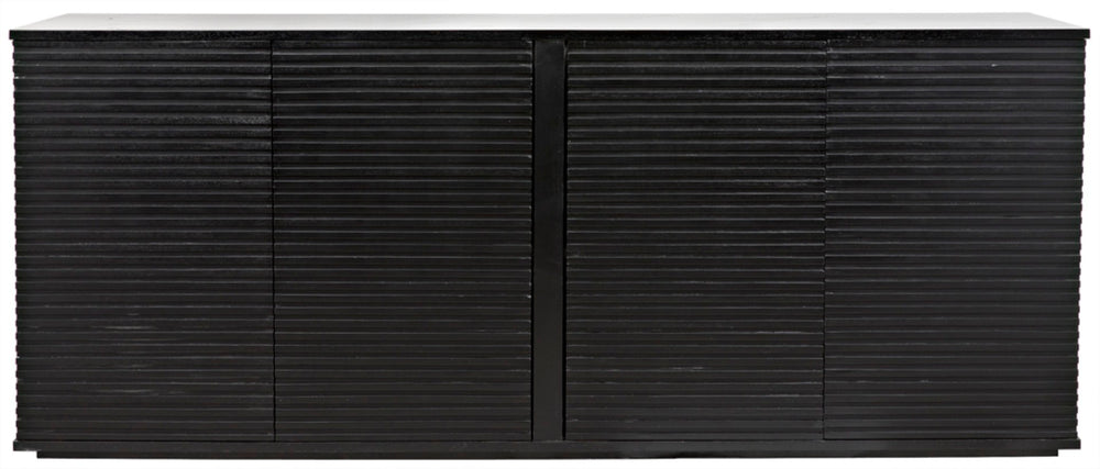 Noir Smith 4 Door Handcrafted Mahogany Sideboard - Timeless Black Finish, Elegant Storage Solution for Any Space GCON273HB-4