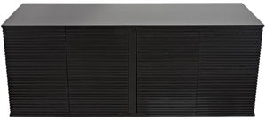 Noir Smith 4 Door Handcrafted Mahogany Sideboard - Timeless Black Finish, Elegant Storage Solution for Any Space GCON273HB-4