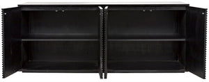 Noir Smith 4 Door Handcrafted Mahogany Sideboard - Timeless Black Finish, Elegant Storage Solution for Any Space GCON273HB-4