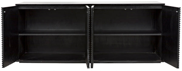 Noir Smith 4 Door Handcrafted Mahogany Sideboard - Timeless Black Finish, Elegant Storage Solution for Any Space GCON273HB-4