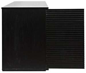 Noir Smith 4 Door Handcrafted Mahogany Sideboard - Timeless Black Finish, Elegant Storage Solution for Any Space GCON273HB-4