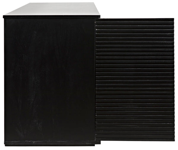 Noir Smith 4 Door Handcrafted Mahogany Sideboard - Timeless Black Finish, Elegant Storage Solution for Any Space GCON273HB-4