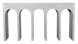 Noir Bridge Console Table – Elegant Architectural Design with Durable Mahogany & Versatile Use for Any Space White Wash GCON287WH