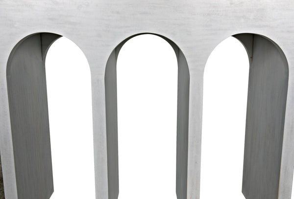 Noir Bridge Console Table – Elegant Architectural Design with Durable Mahogany & Versatile Use for Any Space White Wash GCON287WH