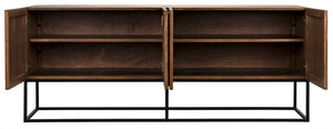 Noir Lanon Modern Minimalist Sideboard with Hand-Carved Details and Durable Iron Base for Versatile Storage GCON289DW