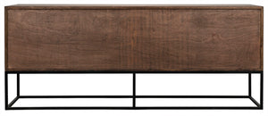 Noir Lanon Modern Minimalist Sideboard with Hand-Carved Details and Durable Iron Base for Versatile Storage GCON289DW