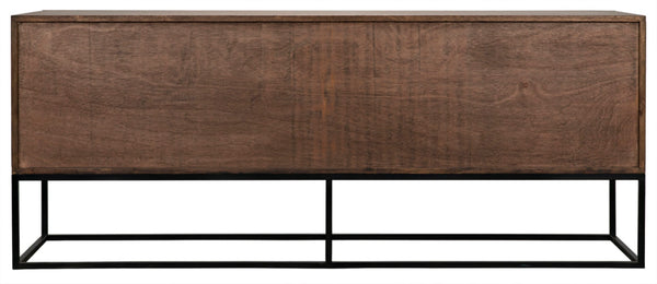 Noir Lanon Modern Minimalist Sideboard with Hand-Carved Details and Durable Iron Base for Versatile Storage GCON289DW