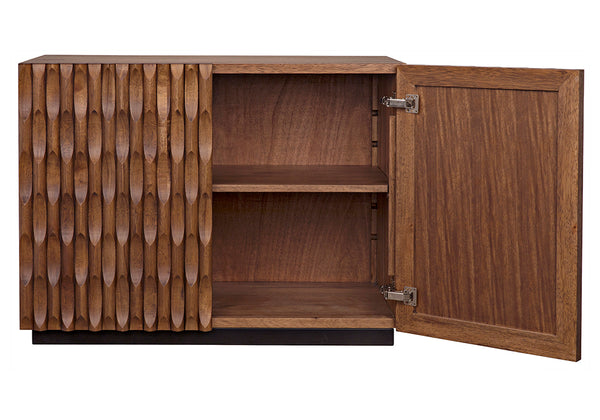 Alameda Solid Walnut Sideboard with Hand Carved Doors and Drawers for Dining Room Storage