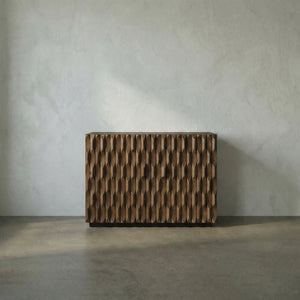 Alameda Solid Walnut Sideboard with Hand Carved Doors and Drawers for Dining Room Storage