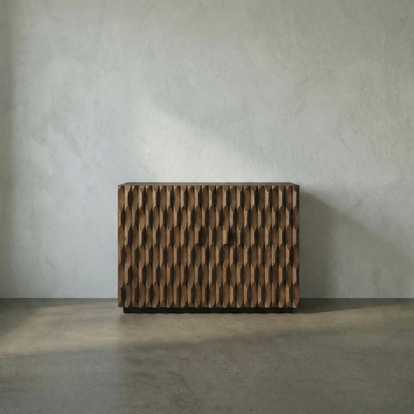 Alameda Solid Walnut Sideboard with Hand Carved Doors and Drawers for Dining Room Storage