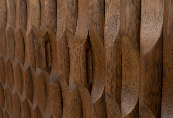 Alameda Solid Walnut Sideboard with Hand Carved Doors and Drawers for Dining Room Storage