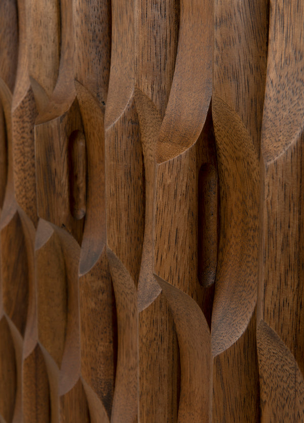 Alameda Solid Walnut Sideboard with Hand Carved Doors and Drawers for Dining Room Storage