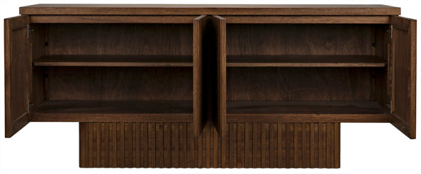 Noir Mr. Smith Sideboard: Contemporary Storage Solution with Clean Lines and Seamless Modern Design Style Dark Walnut GCON293DW