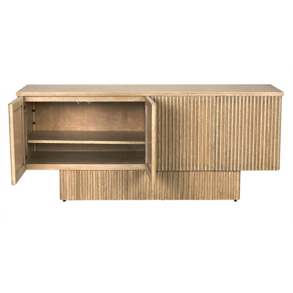 Noir Mr. Smith Sideboard: Contemporary Storage Solution with Clean Lines and Seamless Modern Design Style Washed Walnut GCON293WAW
