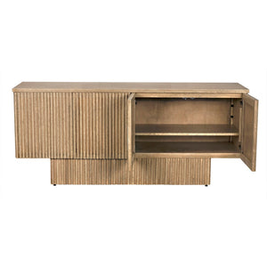 Noir Mr. Smith Sideboard: Contemporary Storage Solution with Clean Lines and Seamless Modern Design Style Washed Walnut GCON293WAW