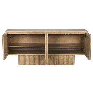 Noir Mr. Smith Sideboard: Contemporary Storage Solution with Clean Lines and Seamless Modern Design Style Washed Walnut GCON293WAW