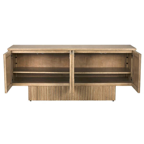 Noir Mr. Smith Sideboard: Contemporary Storage Solution with Clean Lines and Seamless Modern Design Style Washed Walnut GCON293WAW