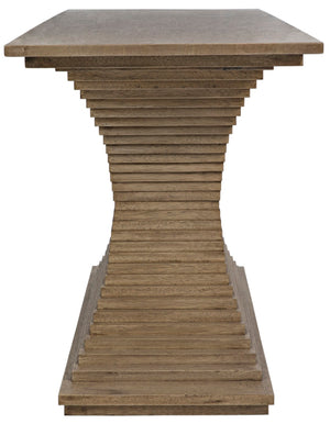 Noir Cambio Console Table - Artisan-Crafted Walnut Design with Elegant Curves for Modern & Classic Spaces Bleached Walnut GCON294BW