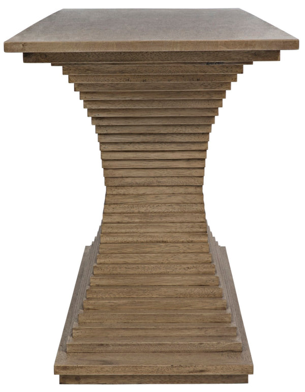 Noir Cambio Console Table - Artisan-Crafted Walnut Design with Elegant Curves for Modern & Classic Spaces Bleached Walnut GCON294BW