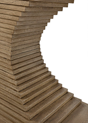 Noir Cambio Console Table - Artisan-Crafted Walnut Design with Elegant Curves for Modern & Classic Spaces Bleached Walnut GCON294BW