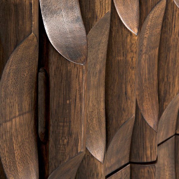Alameda Solid Walnut Sideboard with Hand Carved Doors and Drawers for Dining Room Storage