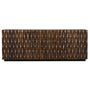 Alameda Solid Walnut Sideboard with Hand Carved Doors and Drawers for Dining Room Storage